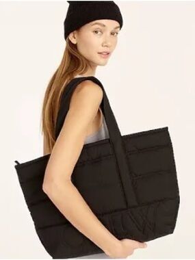 J. Crew primaloft puffer logo tote bag